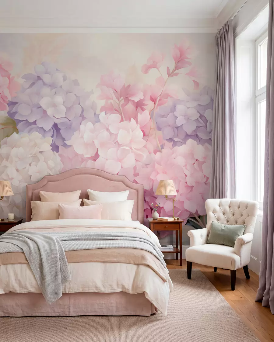 murales de pared Flores de hortensia w05796