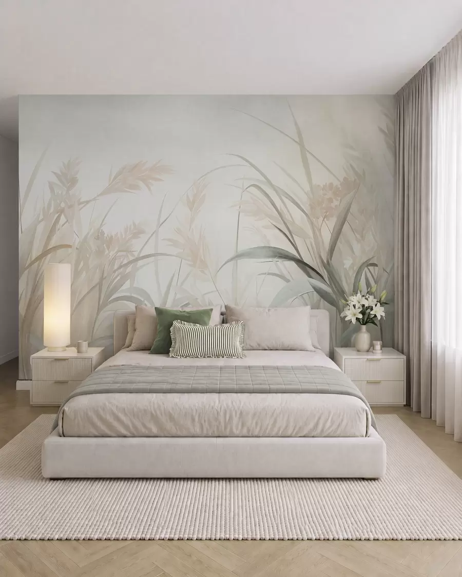 murales de pared Pradera verde salvia w09981