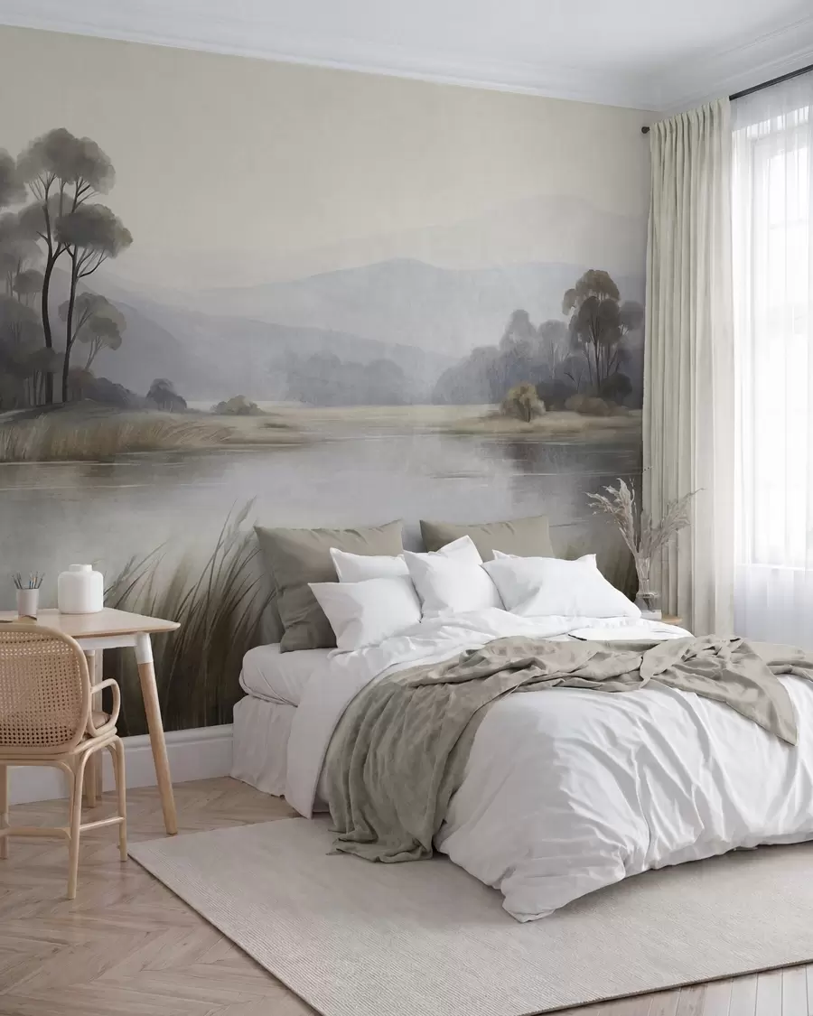 murales de pared Lago verde salvia w09983