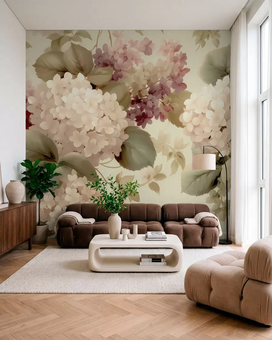 murales de pared Flores de hortensia w05436