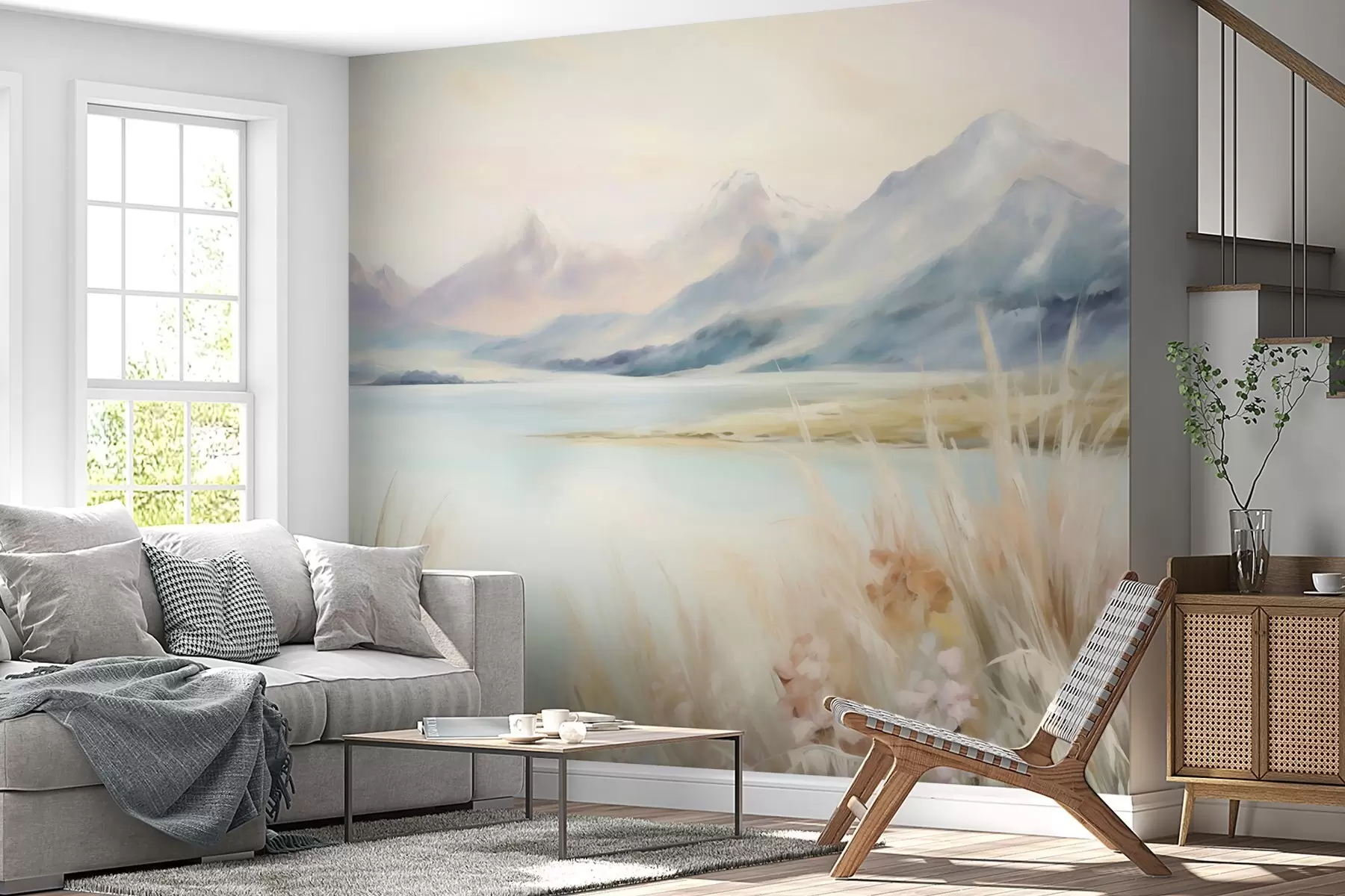 murales de pared Lago y montañas w05824
