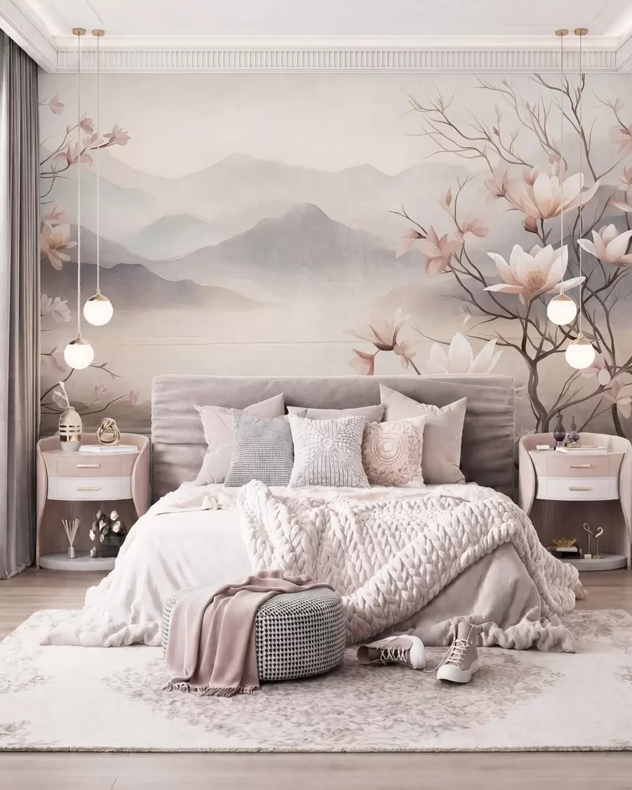 murales de pared Magnolias de montaña w10013