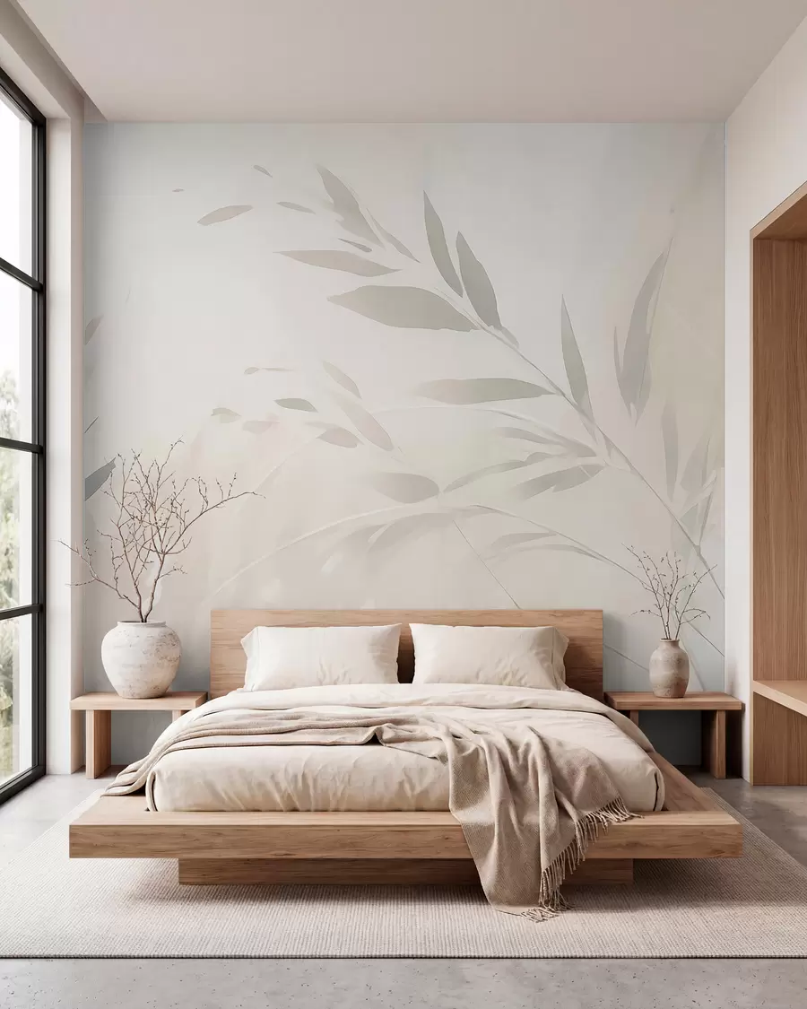 murales de pared Hierba, hojas afiladas w05837