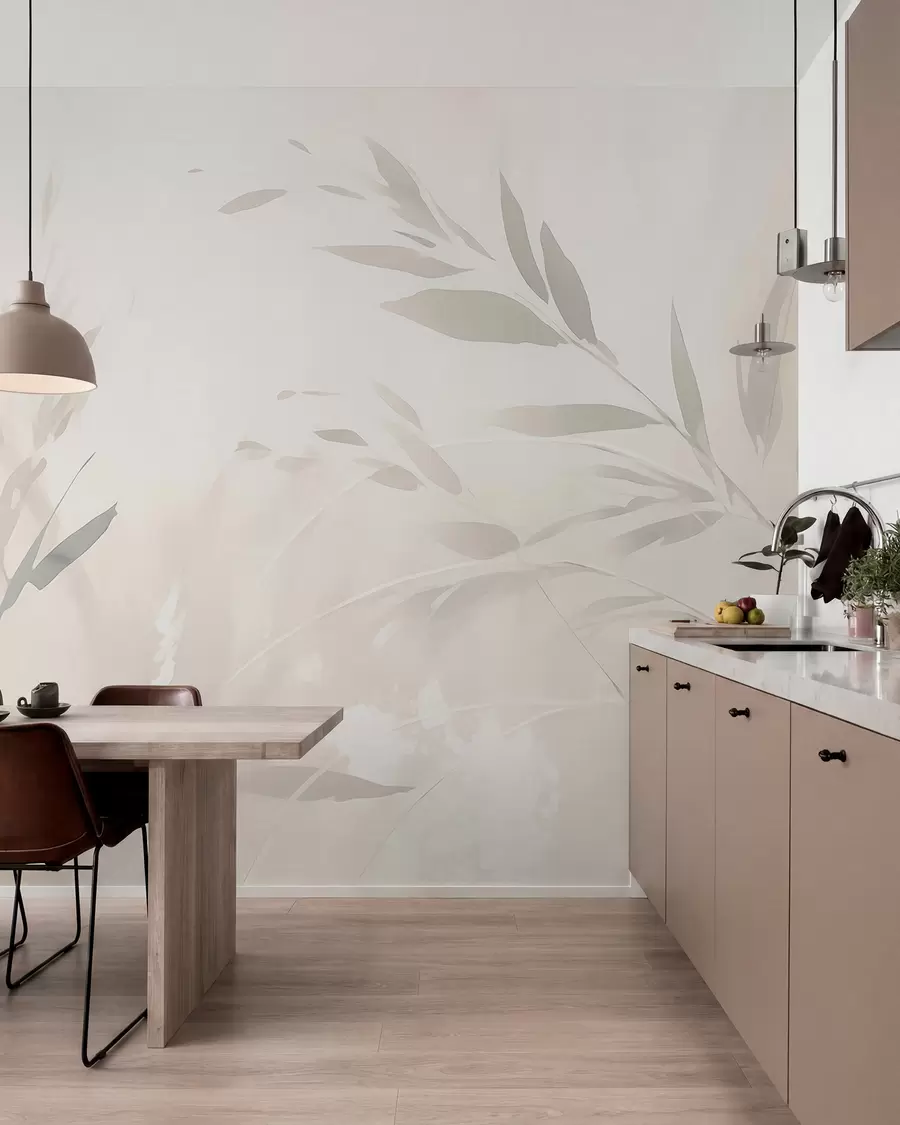 murales de pared Hierba, hojas afiladas w05837