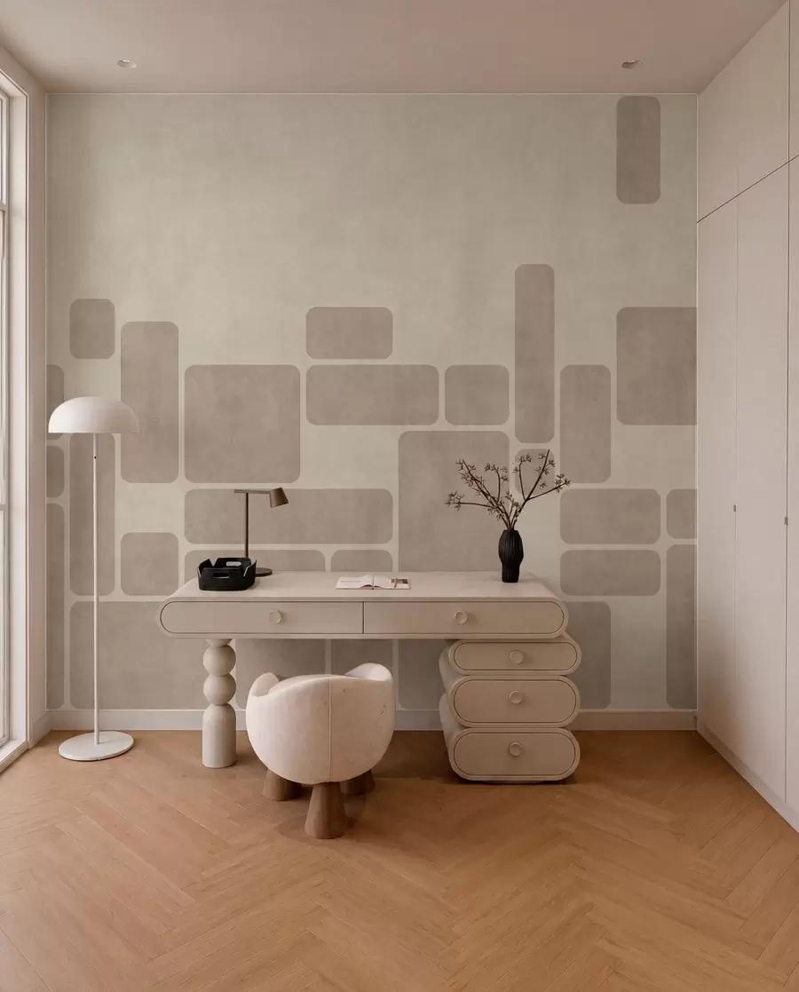 murales de pared Motivo geométrico con rectángulos redondeados w05141