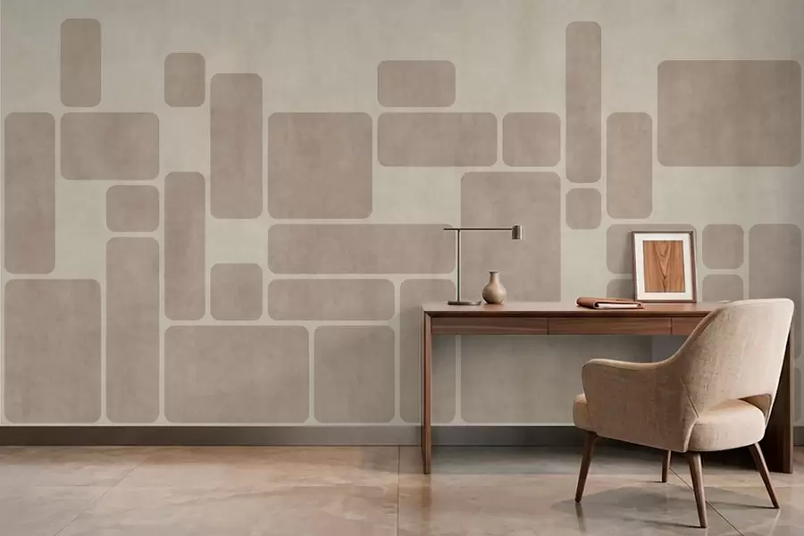 murales de pared Motivo geométrico con rectángulos redondeados w05141