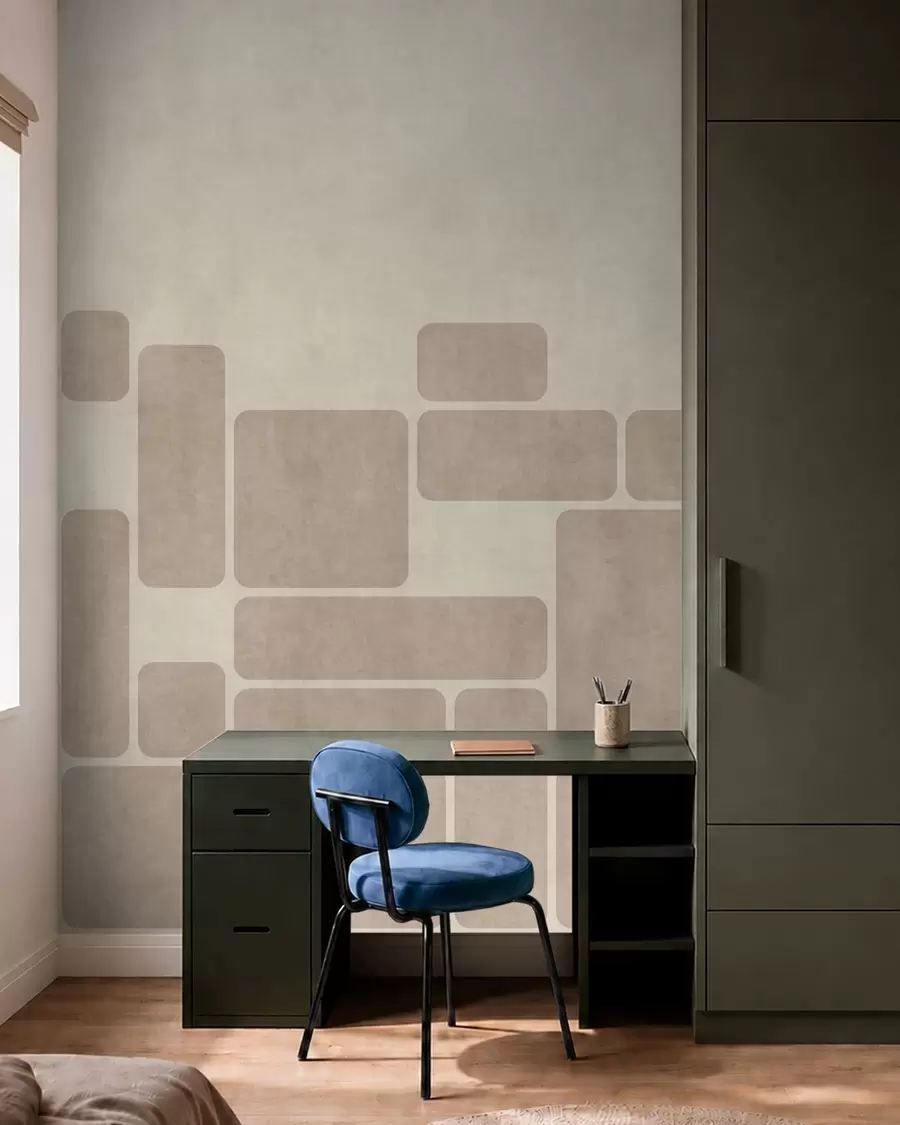 murales de pared Motivo geométrico con rectángulos redondeados w05141