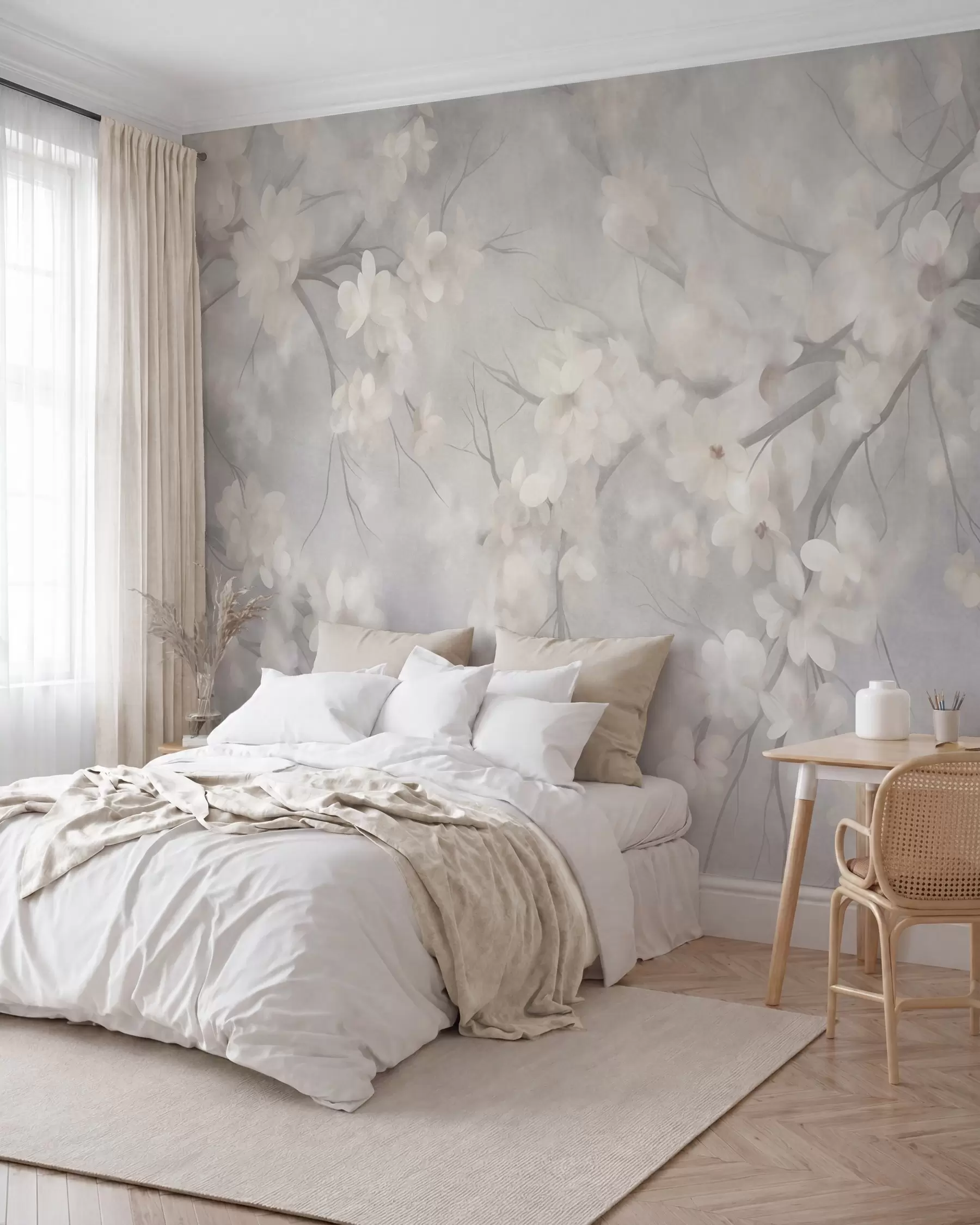 murales de pared Flor de cerezo en la bruma w10012