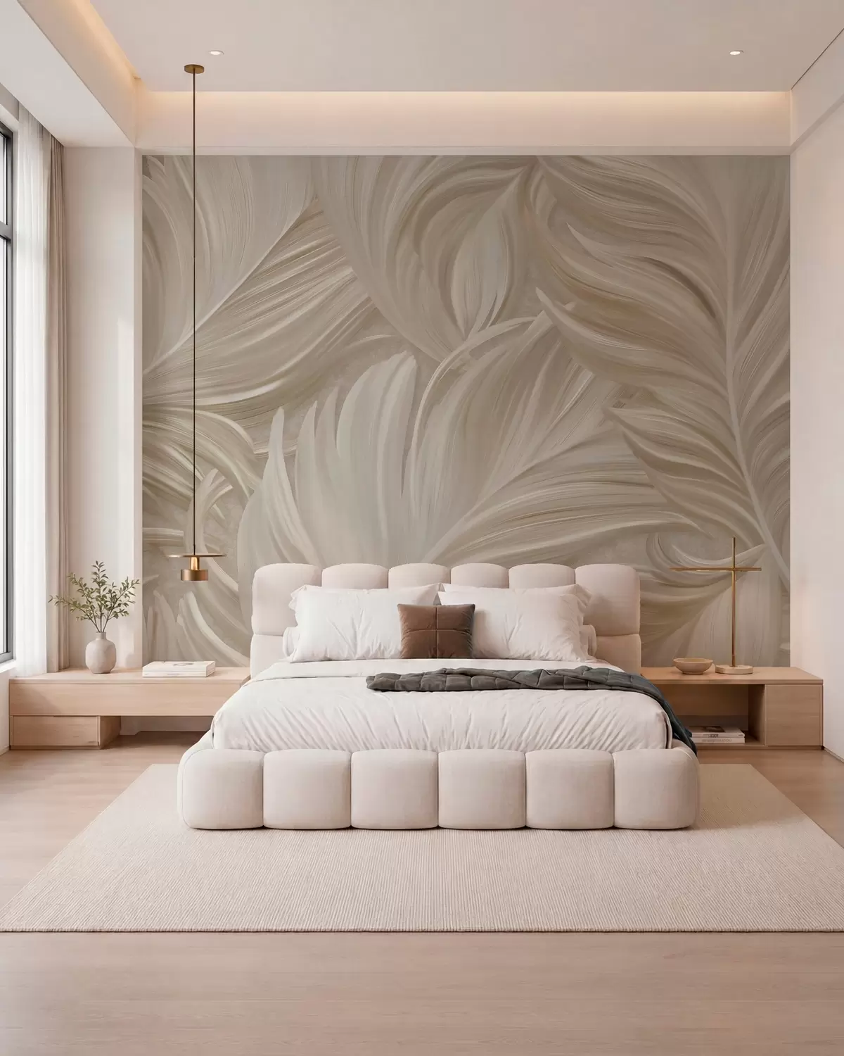 murales de pared Plumas color arena w05757