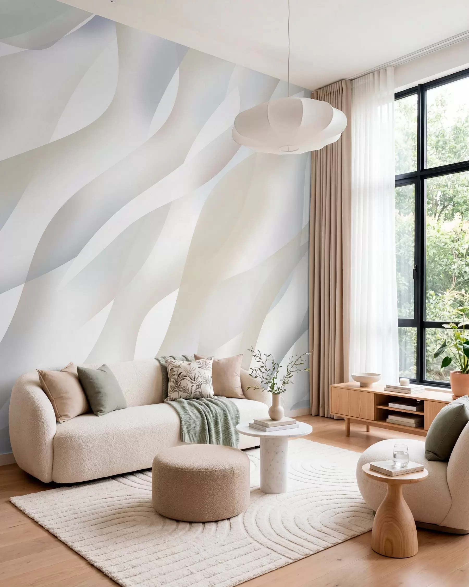 murales de pared Olas color marfil w05758