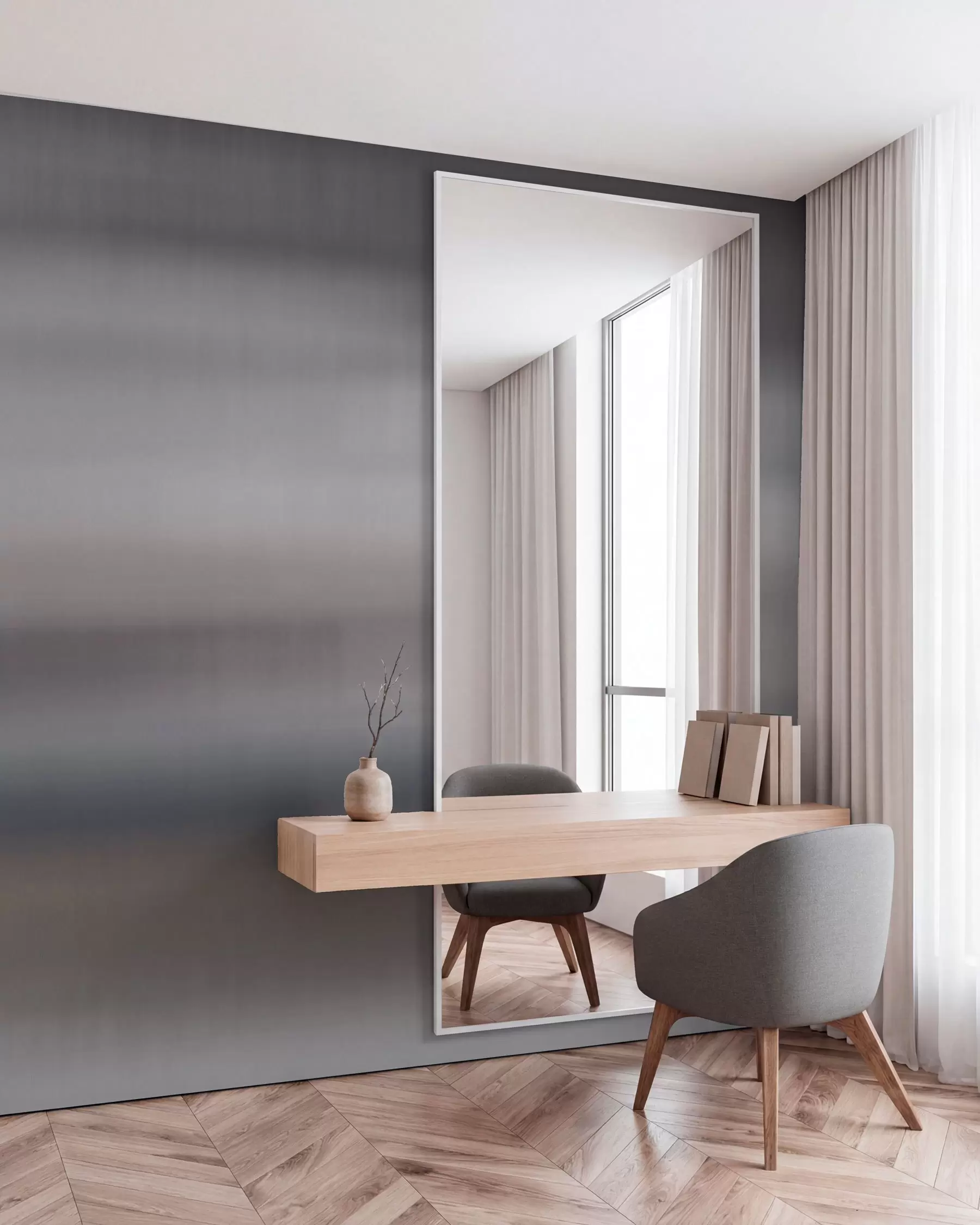murales de pared Horizonte color grafito w05760