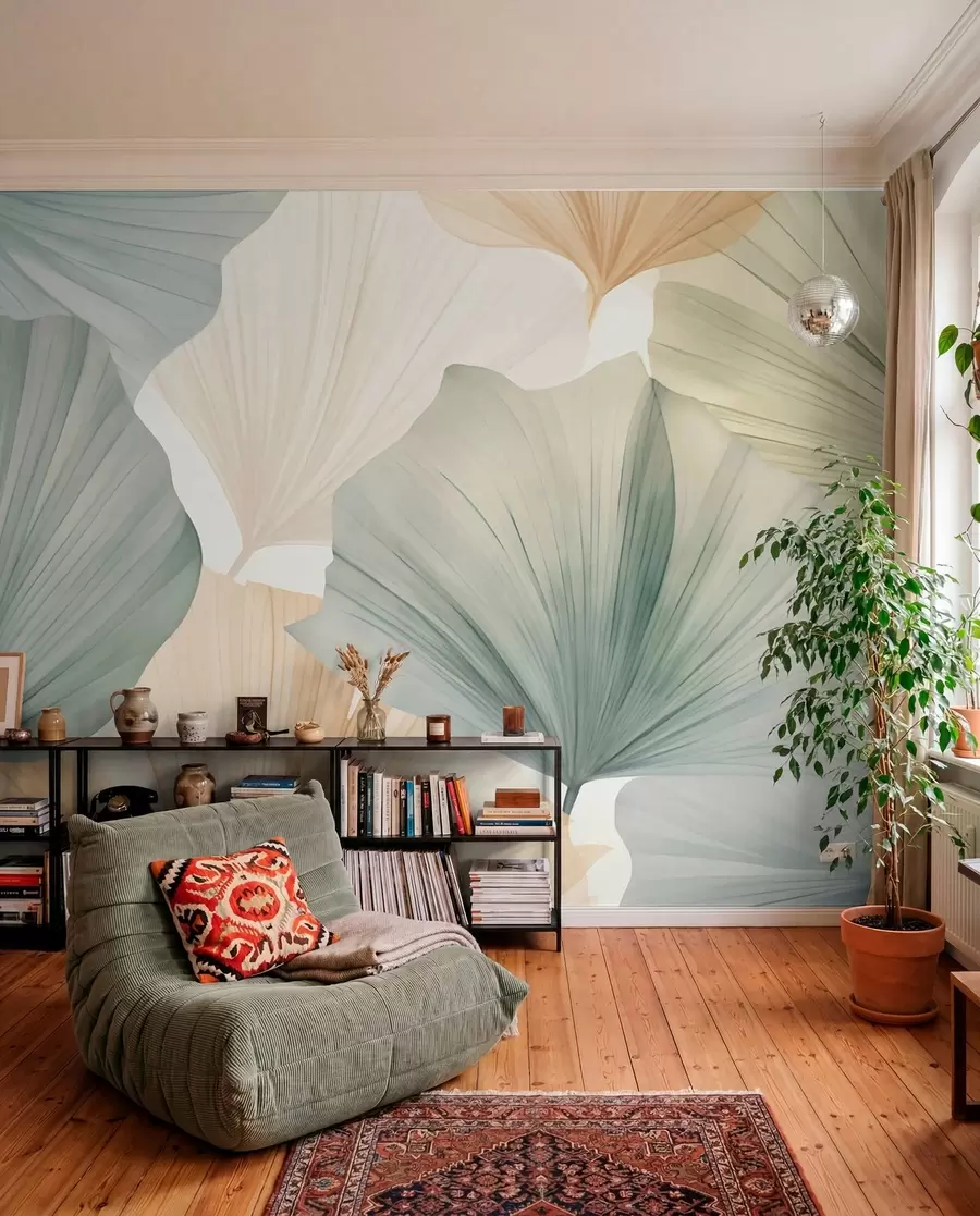 murales de pared Hoja redonda de ginkgo w05772