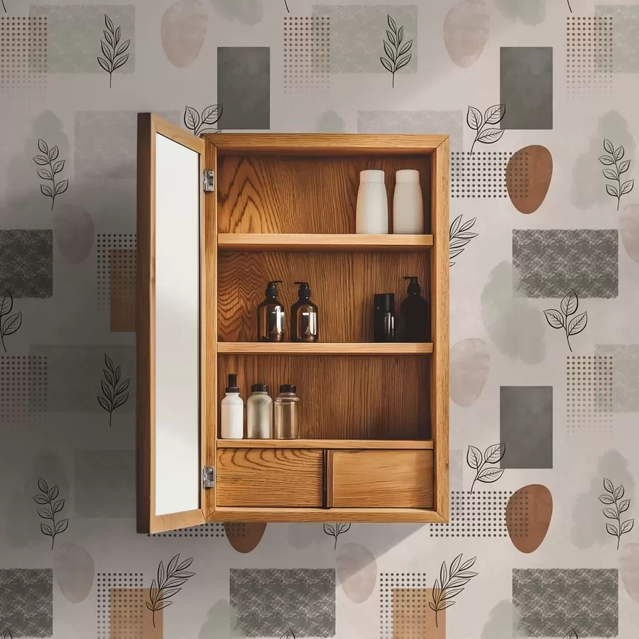murales de pared Composición abstracta con hojas y formas geométricas a01257