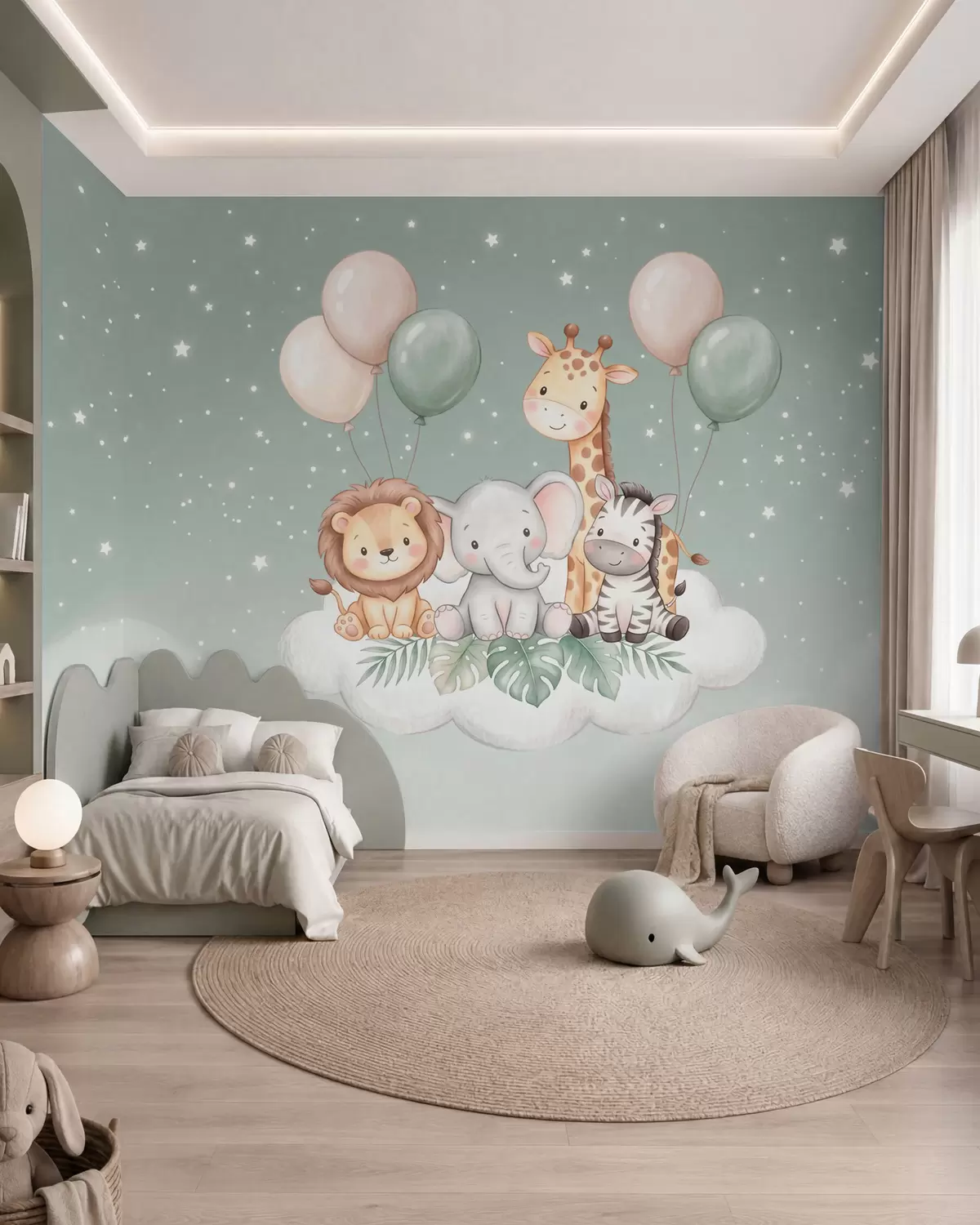 murales de pared Safari entre nubes w10004
