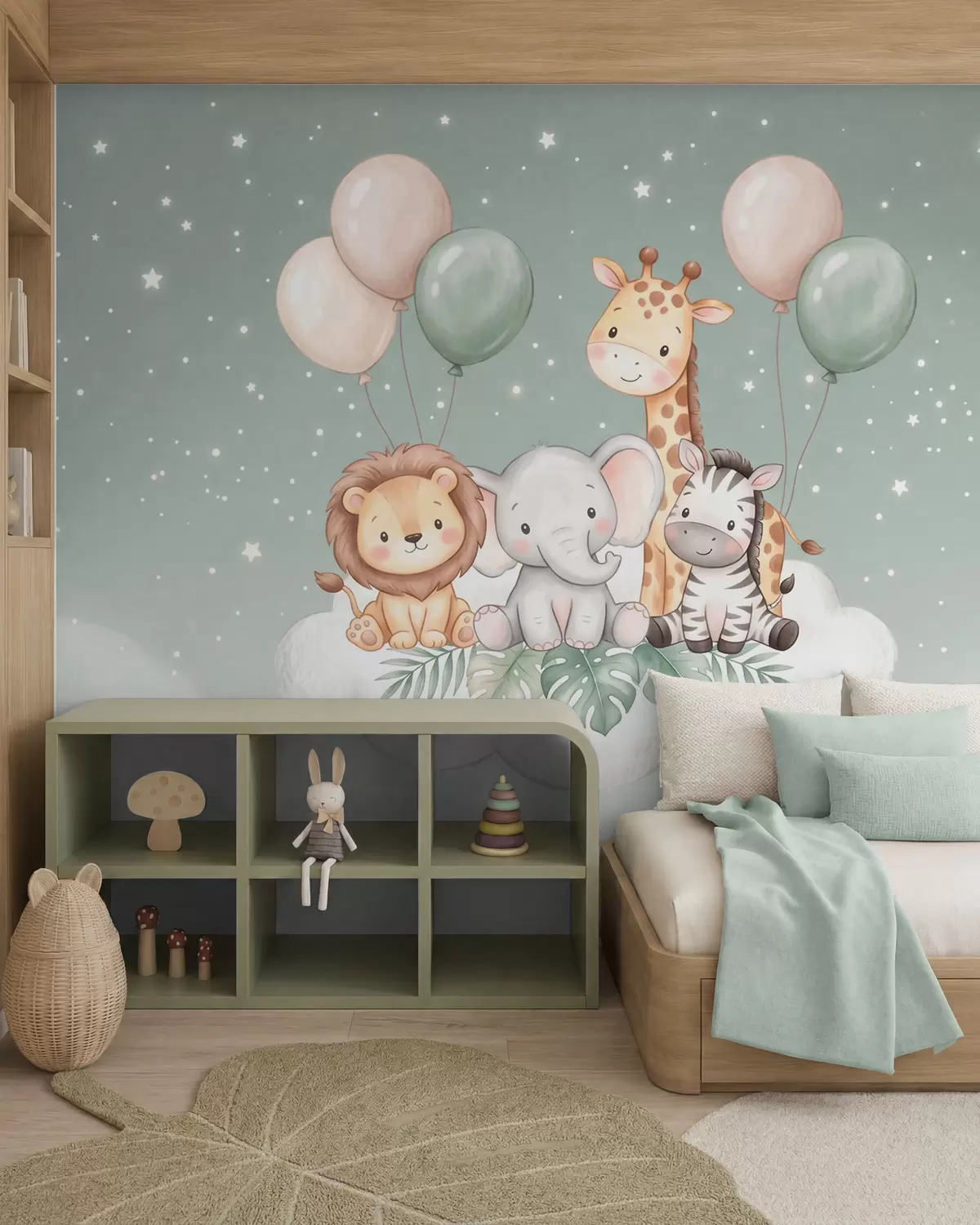 murales de pared Safari entre nubes w10004