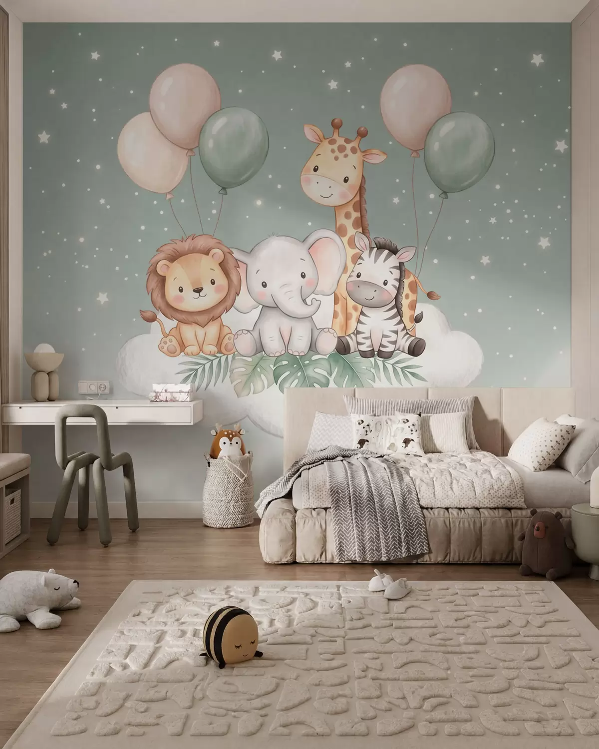 murales de pared Safari entre nubes w10004