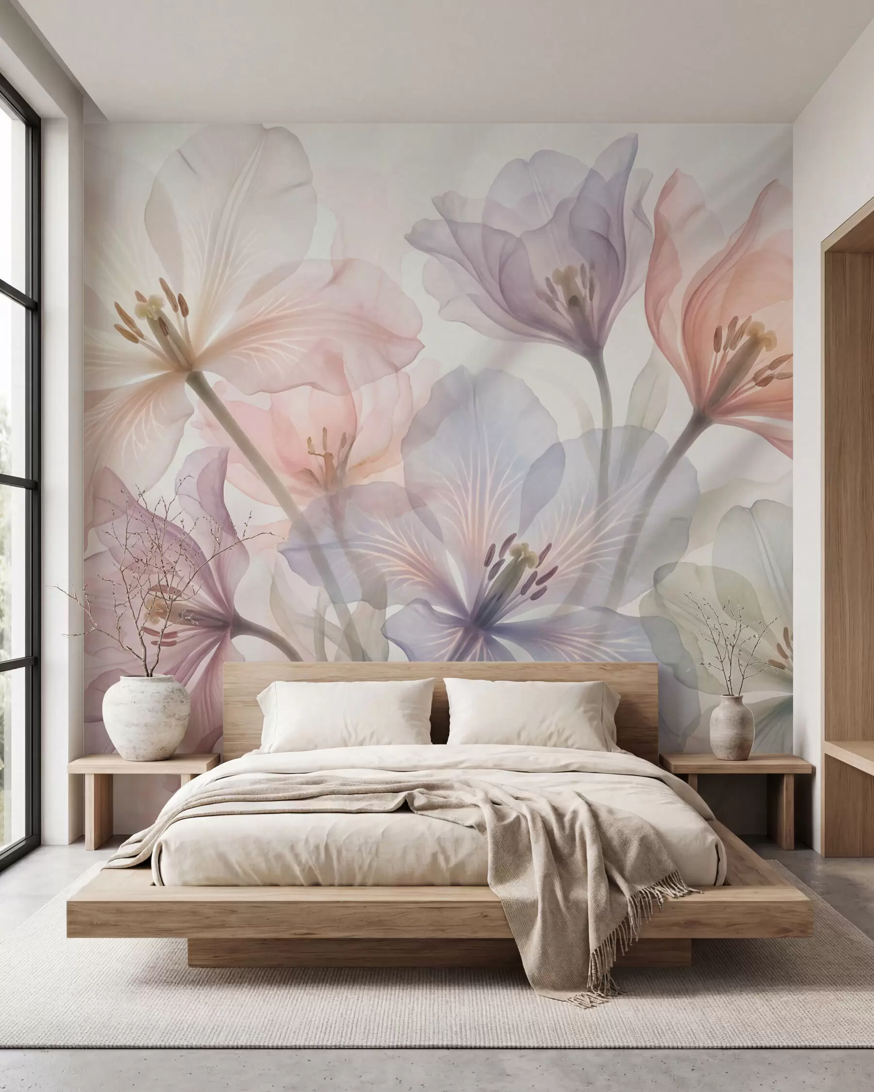 murales de pared Pétalos en tonos pastel w09999