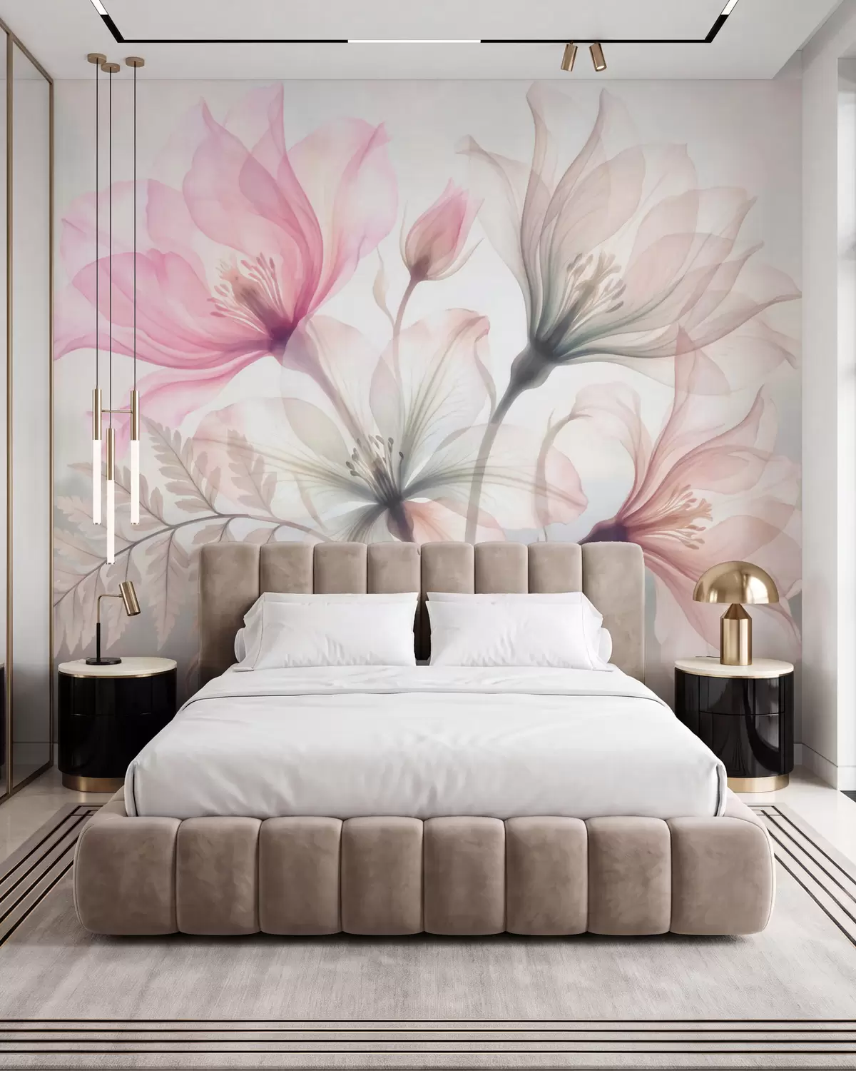 murales de pared Magnolia en acuarela w10009