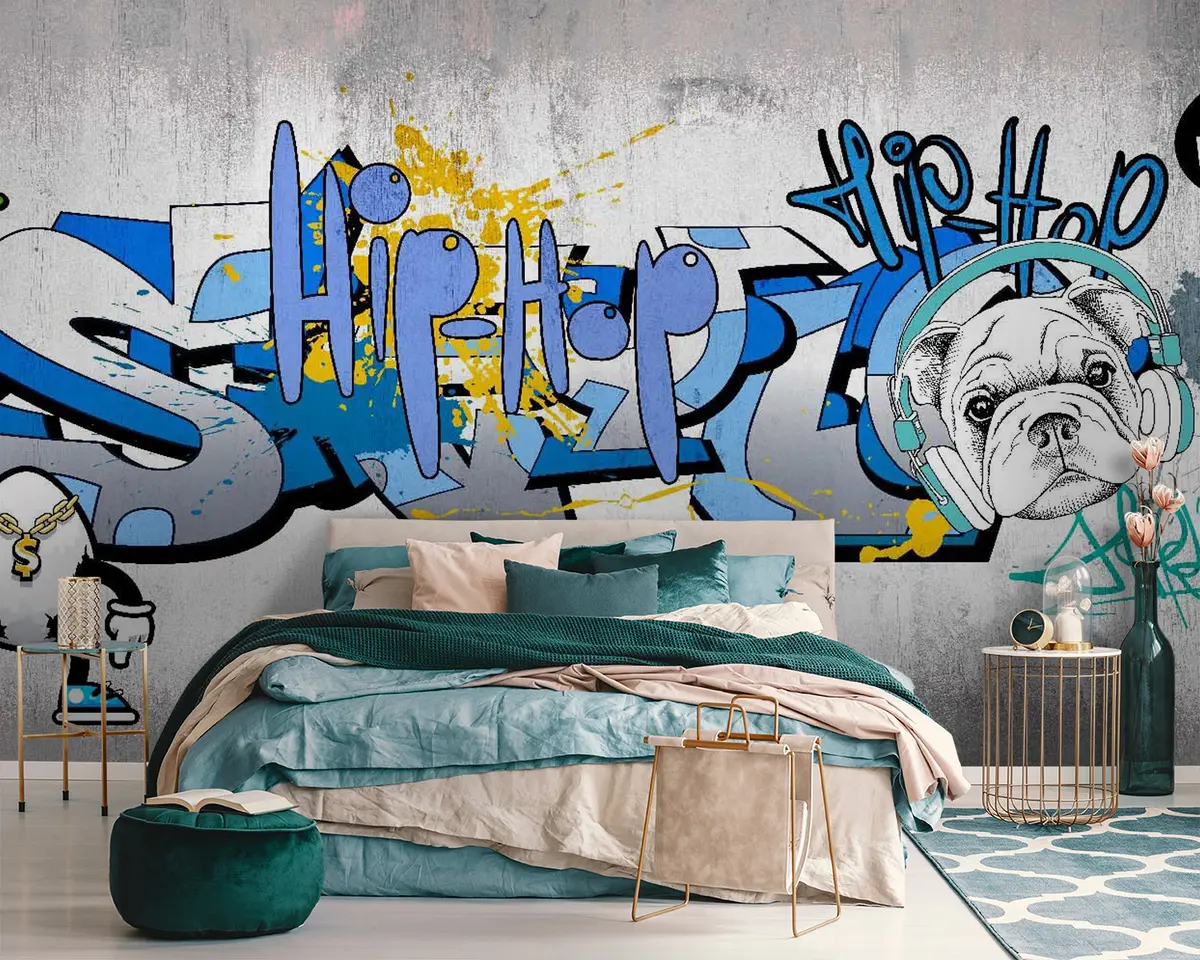 murales de pared Azul, azul y arte u35405