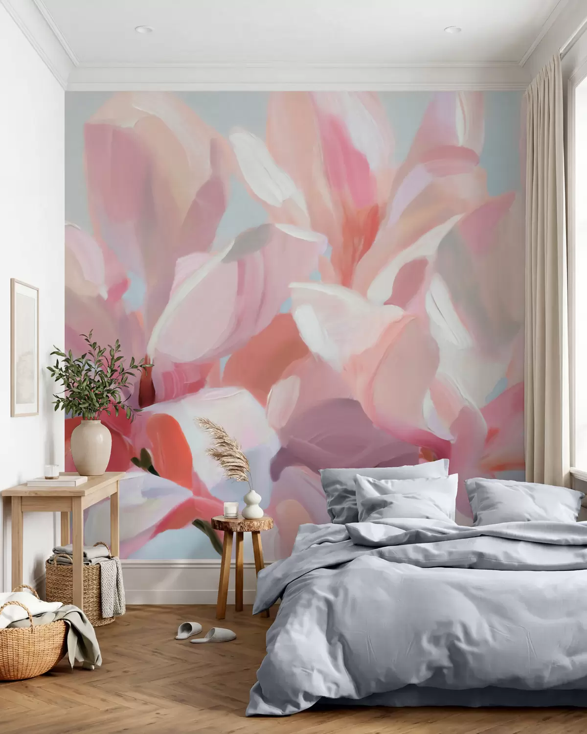 murales de pared Magnolia en rosa empolvado w10043