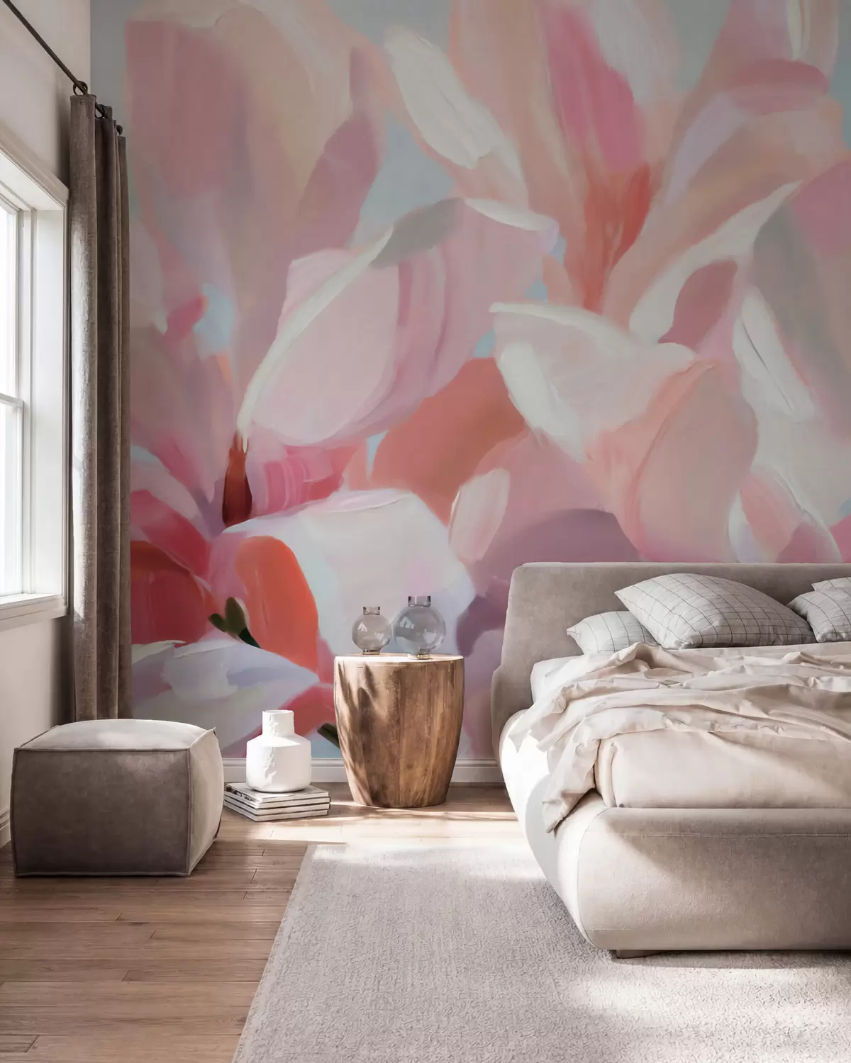 murales de pared Magnolia en rosa empolvado w10043