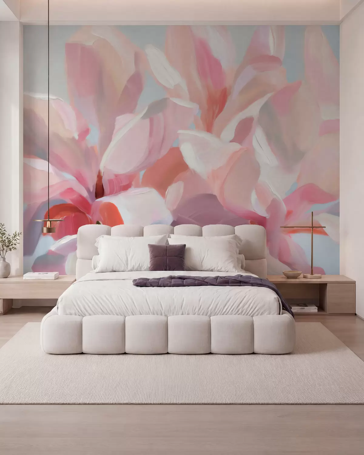 murales de pared Magnolia en rosa empolvado w10043