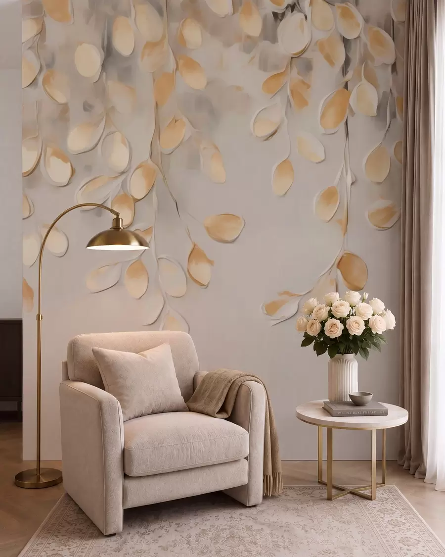 murales de pared Hojas colgantes abstractas w05900