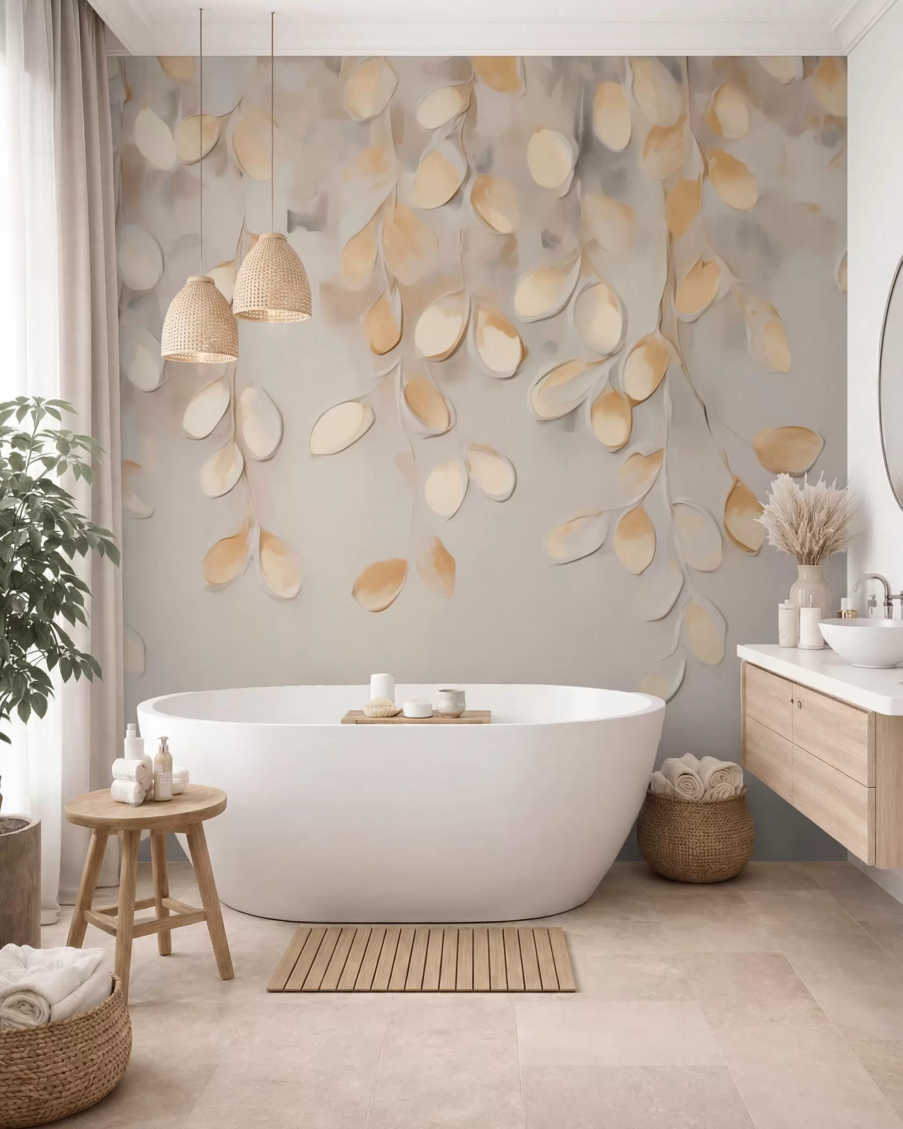 murales de pared Hojas colgantes abstractas w05900
