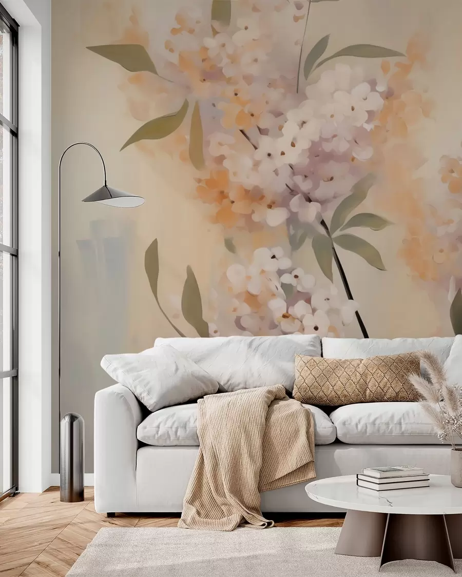 murales de pared Ramas abstractas con flores w05872