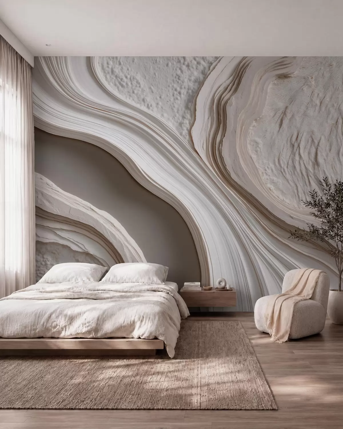murales de pared Olas color piedra w10042
