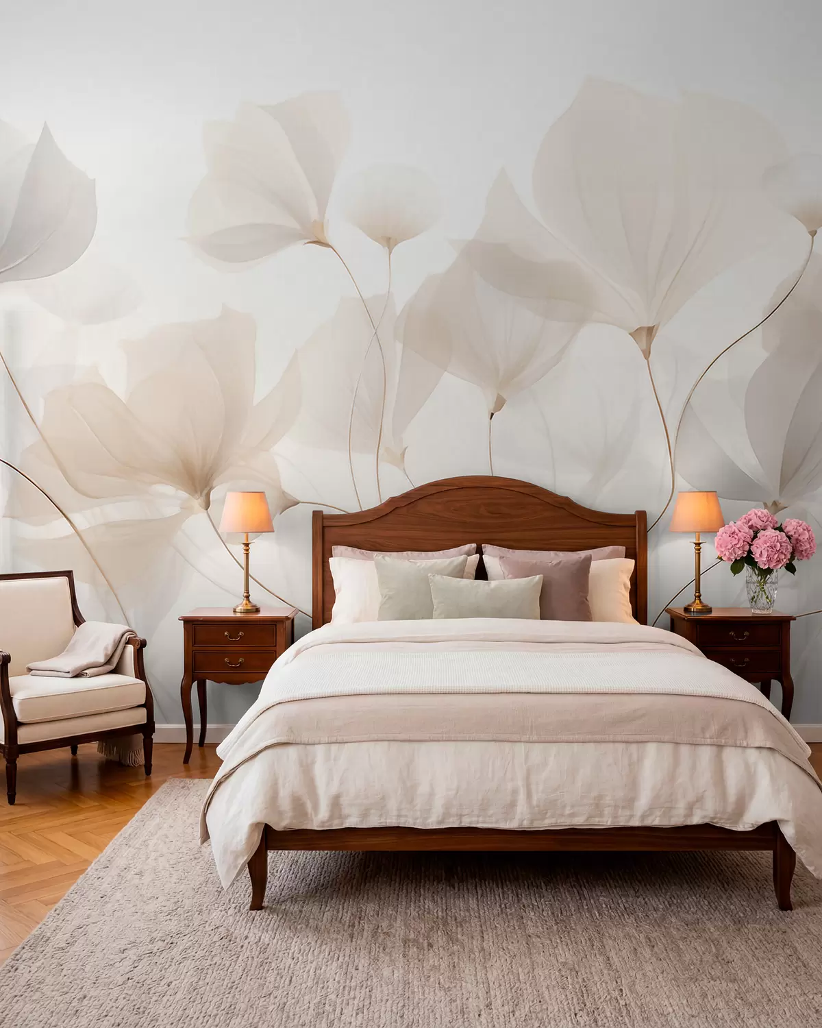 murales de pared Pétalos color vainilla w05293