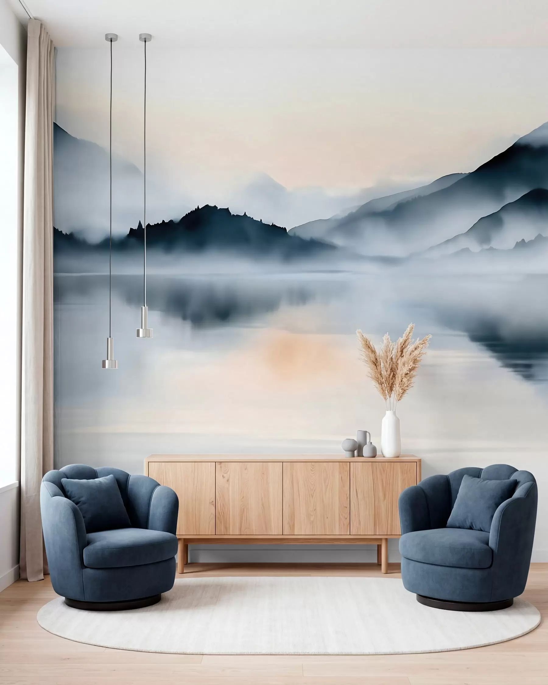 murales de pared Lago en acuarela w10078