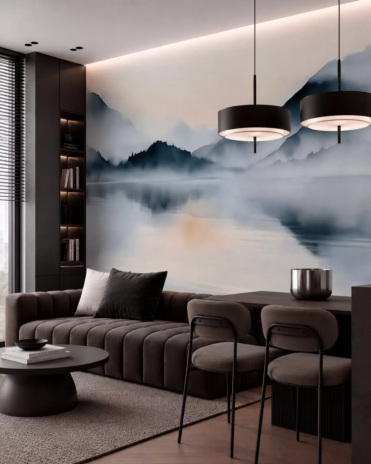 murales de pared Lago en acuarela w10078