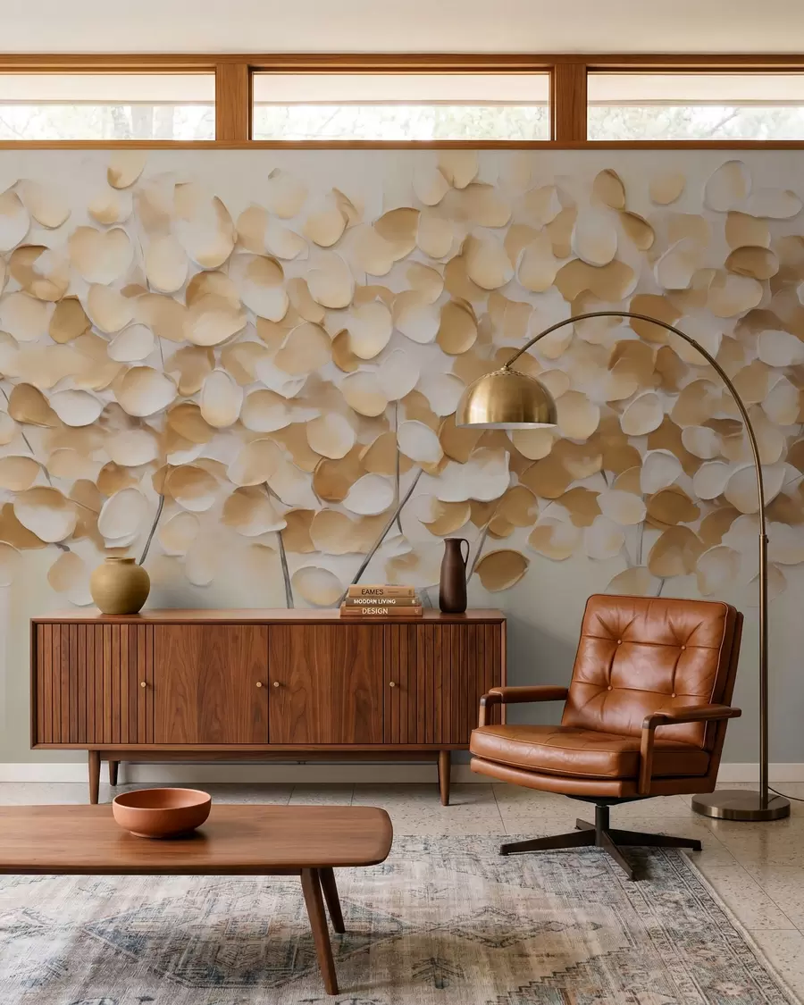 murales de pared Arboleda en oro w05942