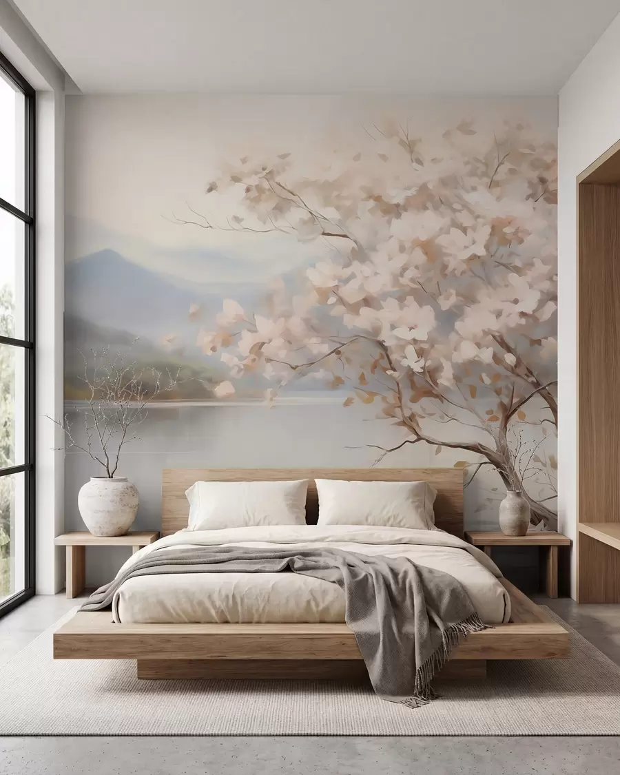 murales de pared Flores en la niebla w05950