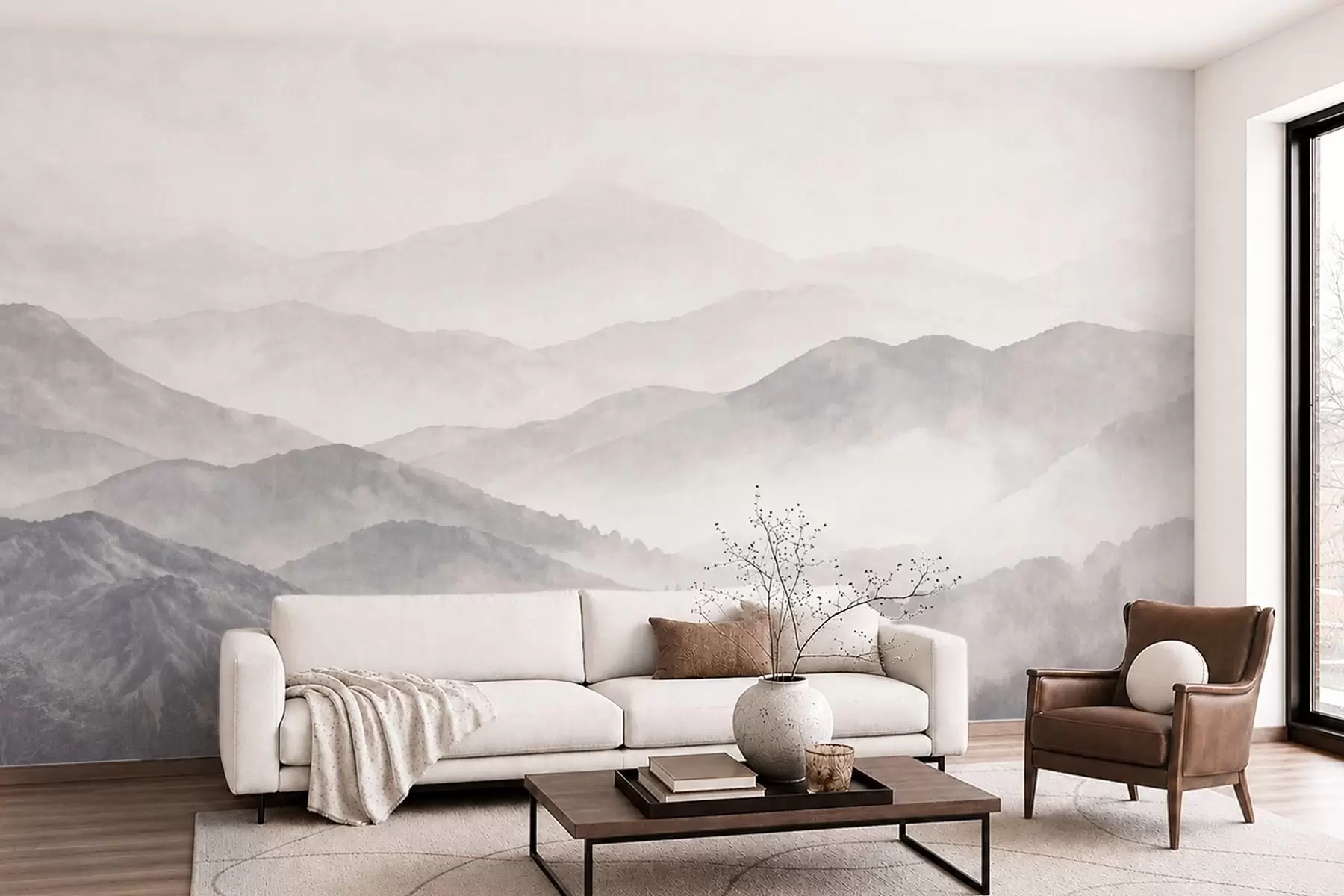 murales de pared Montañas en capas w05925
