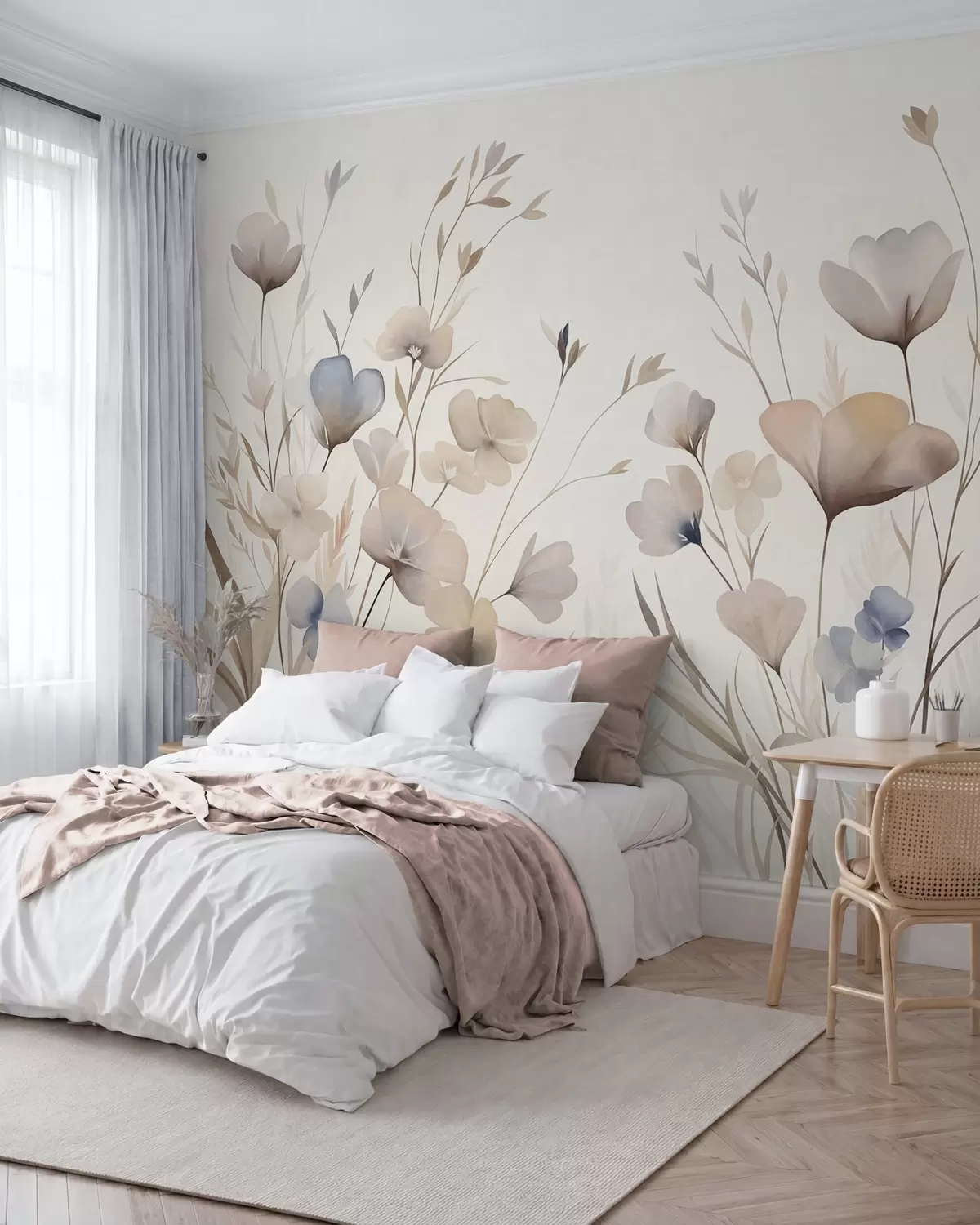 murales de pared Flores silvestres pastel w10065