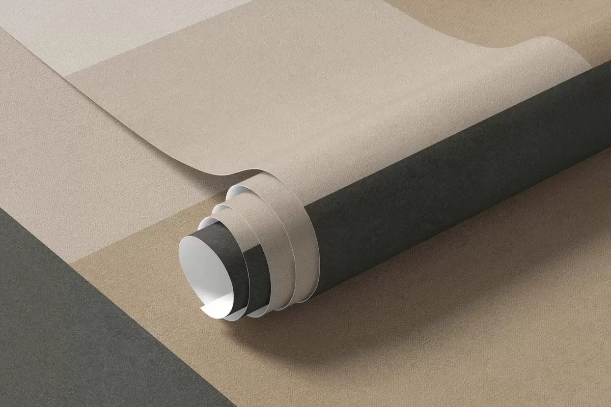 murales de pared Rectángulos abstractos en tonos beige cálidos con una raya oscura w05890