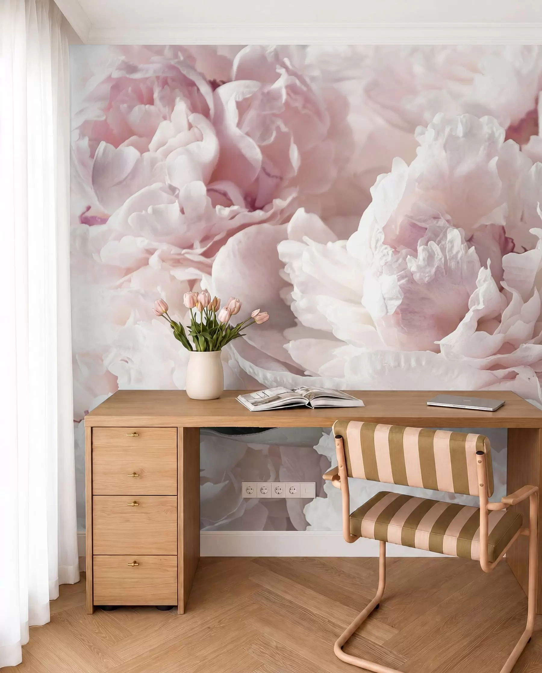 murales de pared Peonías de color rosa pálido u59600