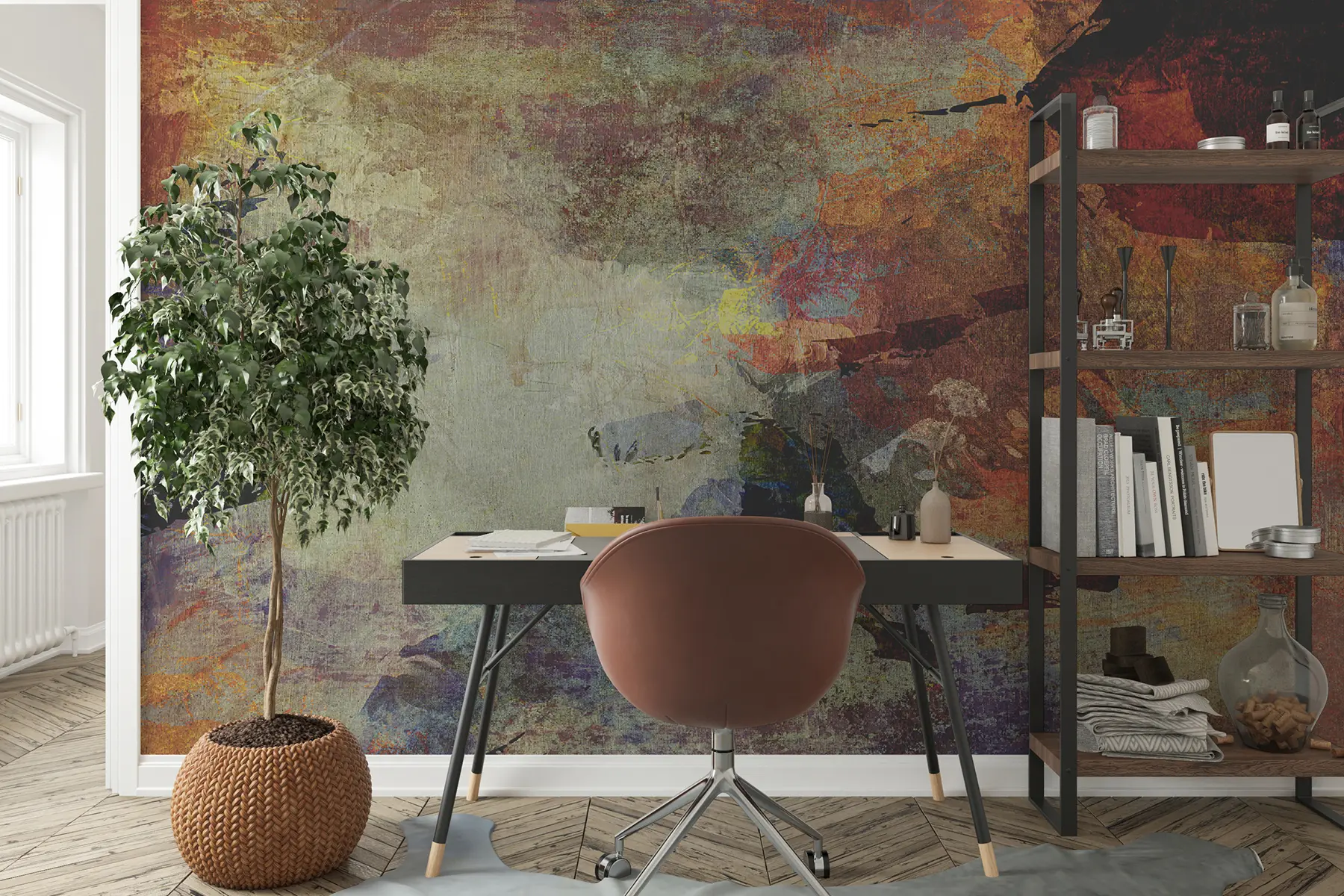 murales de pared Marrón, pintura artística y pintura u03660