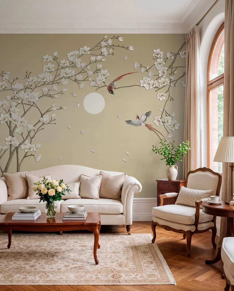 murales de pared Pájaros al estilo chino u72938