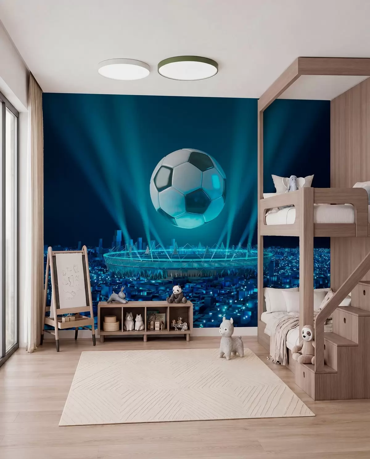 murales de pared Estadio bajo luces azules u72793