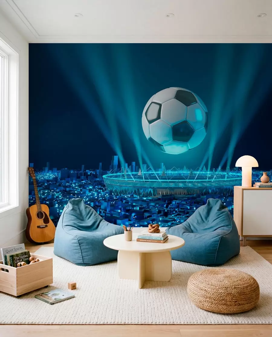 murales de pared Estadio bajo luces azules u72793