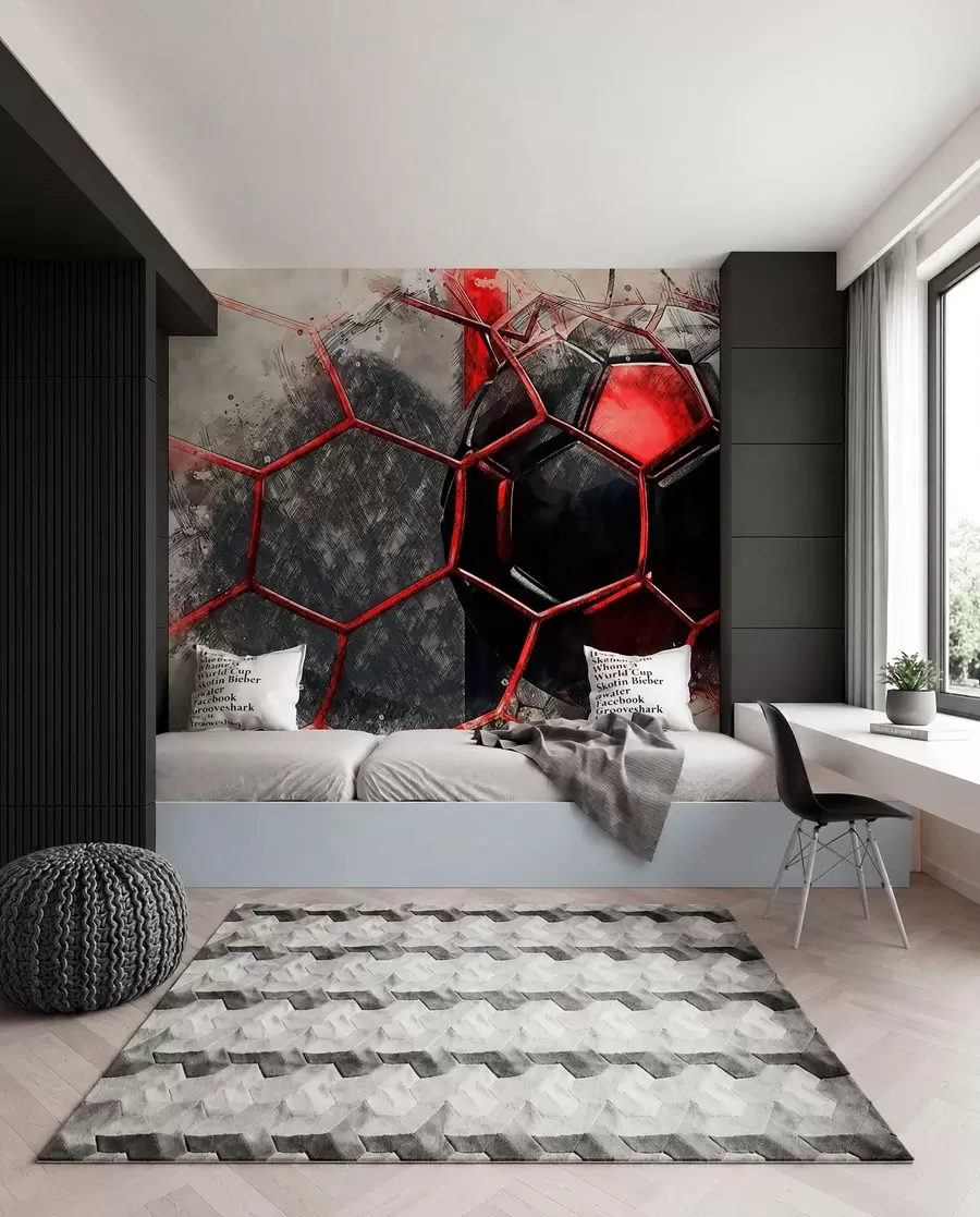 murales de pared Bola negra-roja u72803