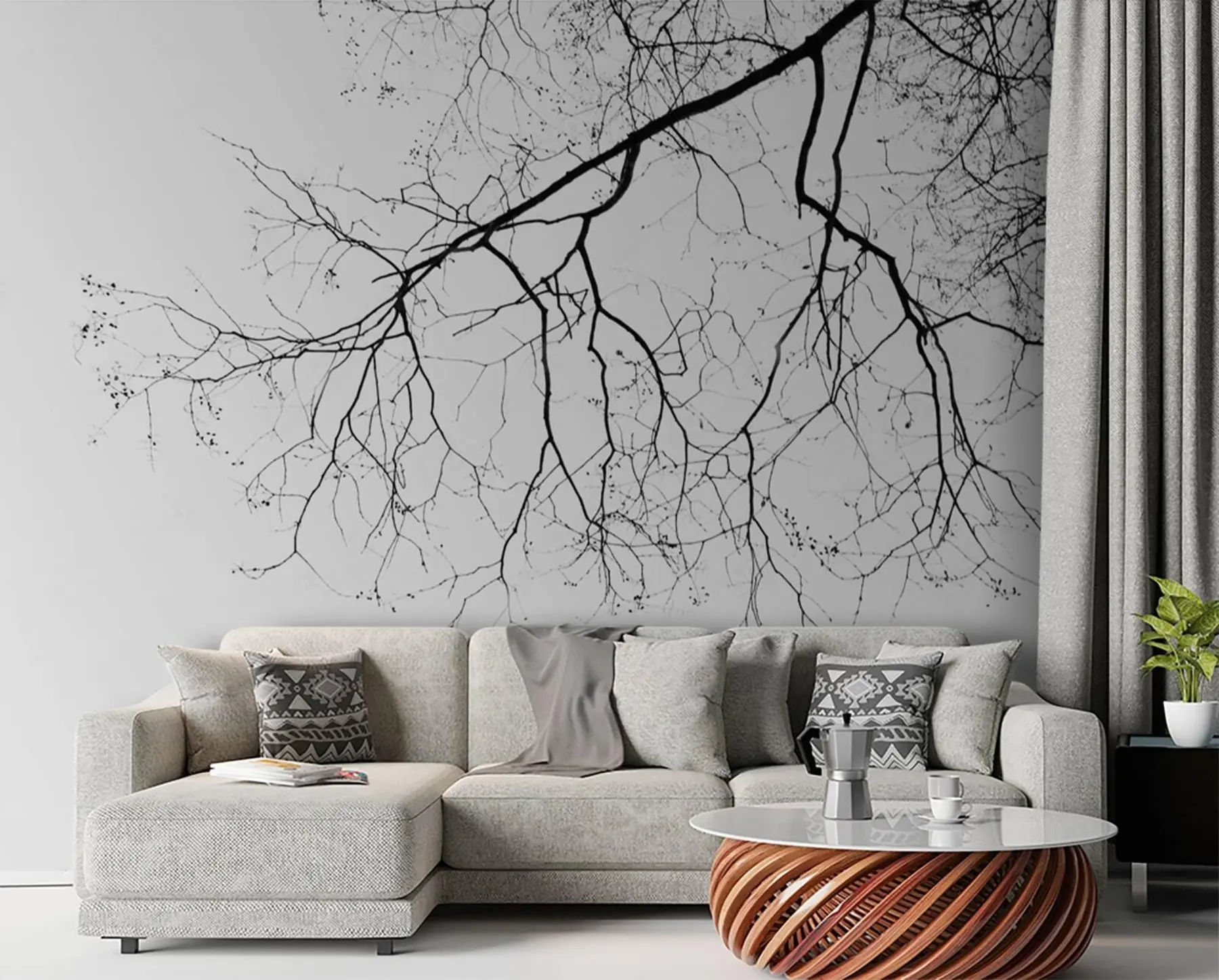 murales de pared Silueta de árbol desnudo u72718