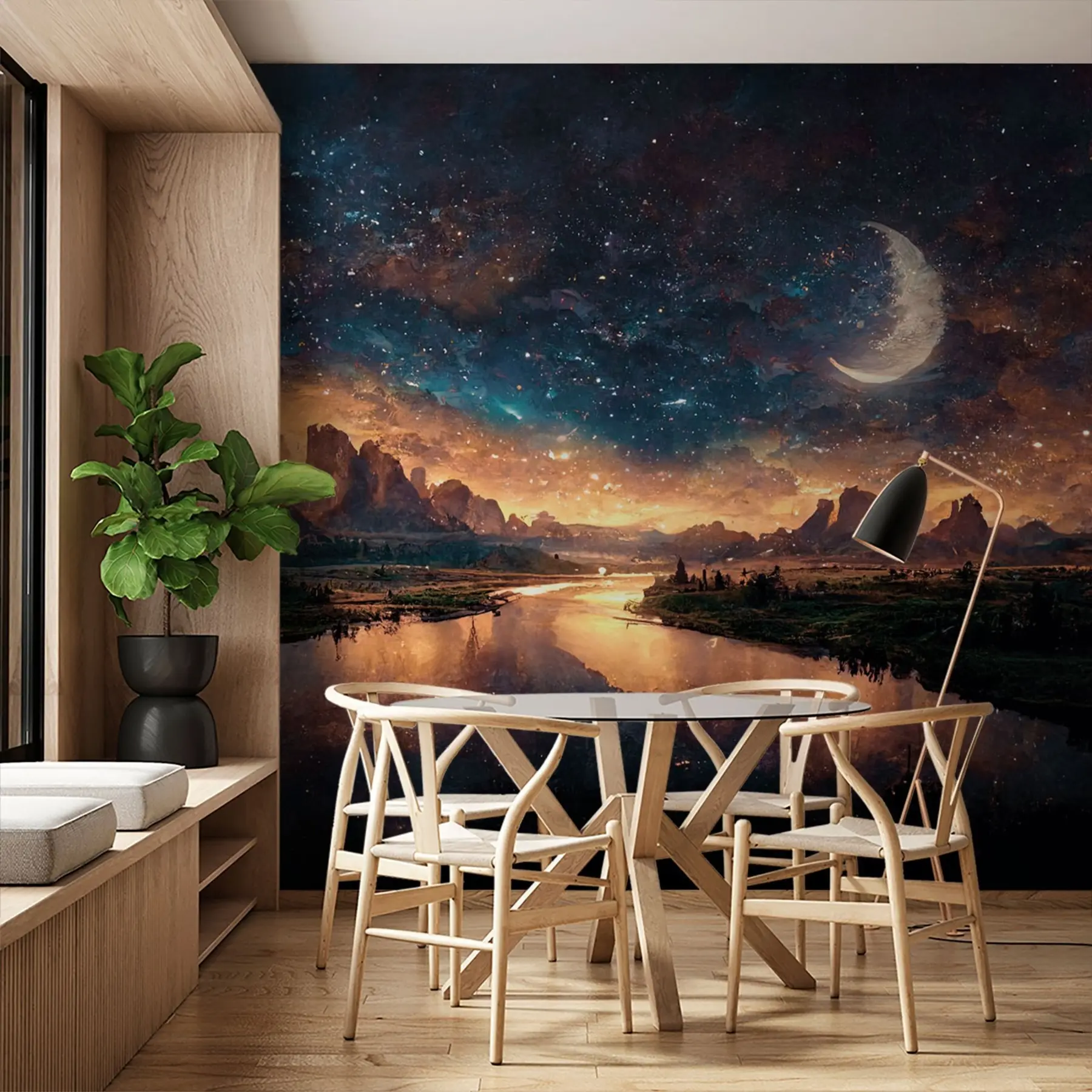 murales de pared Noche magica en otro mundo u79812