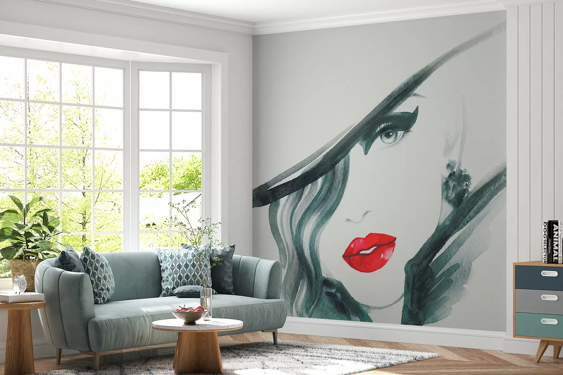 murales de pared Cabeza, labio y ceja u52945