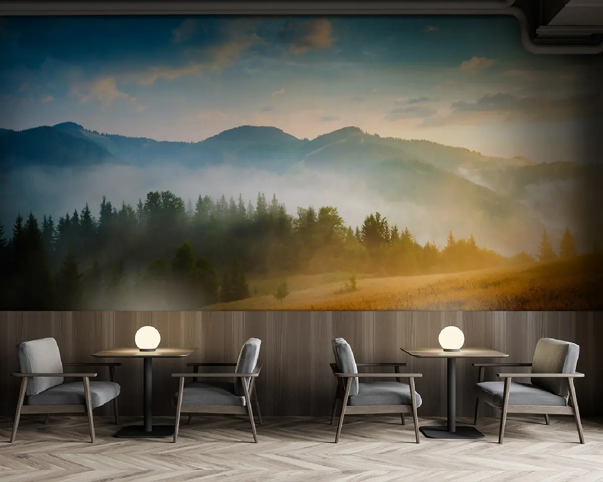 murales de pared Cielo, nube y planta u54619