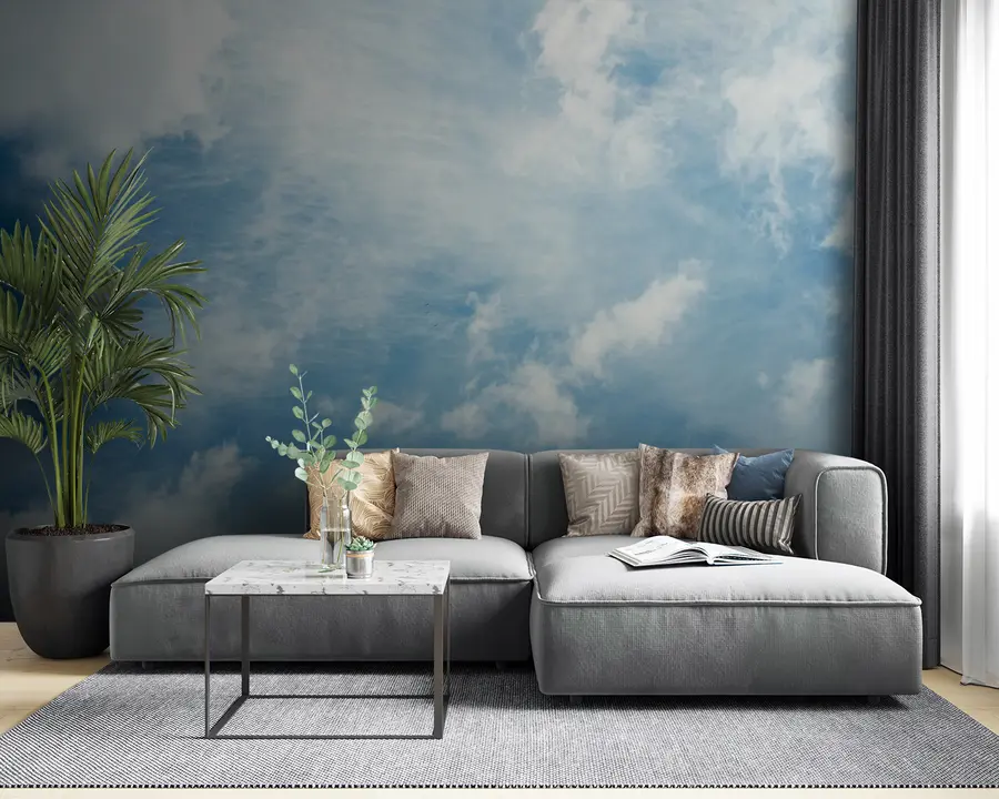 murales de pared nubes, cielo azul u21064