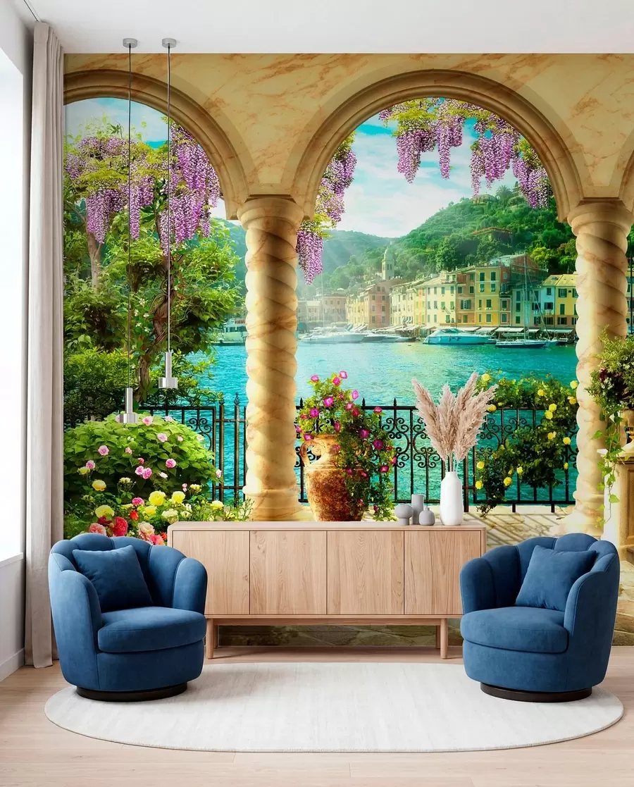 murales de pared Flor, agua y planta u79431